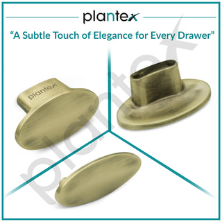 Plantex Knobs for Drawer/Small Drawer Knobs/Knobs for Cabinets/Pull-Push Knobs for Kitchen/Bedroom Drawer - Pack of 3 (Oval, Brass Antique)