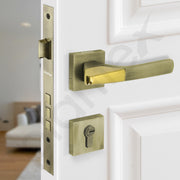 Plantex Triple Security Door Lock for Home/Main Door Lock Set with 3 Years of Warranty/Mortise Lock for Door with Brass Lock Body & Cylinder (7114 - PVD Gold & Brass Antique)