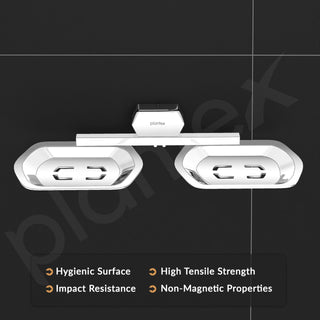 Plantex Double Soap Dish for Bathroom/304 Grade Stainless Steel Soap Holder/Dual Soap Stand/Bathroom Accessories - Pack of 1 (Delta - 2807, Chrome)