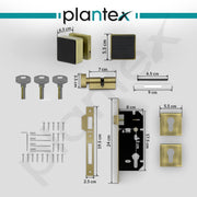 Plantex Heavy Duty Door Lock/Main Door Mortise Lock Handle/Handle Set for Home/Office/Door Accessories - (PT-011, Brass Antique & Black)
