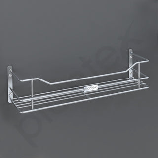 Plantex Bathroom Shelf for Wall Steel/Wall Mounted Shelf for Kitchen with Railings/Washroom Organizer (16 inch, Chrome)