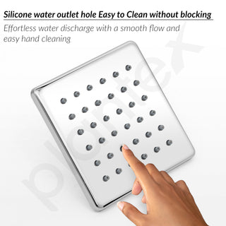 Plantex Stainless Steel Shower Head 100 mm with Water Saving Nozzle/Shower for Bathroom/Rain Shower Head for Bathroom without Arm- (Elegance-Chrome)