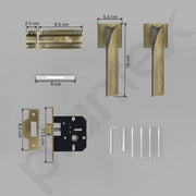 Plantex Heavy Duty Door Lock Bathroom Door Lock/Mortise Keyless Handle Set for Home/Bathroom/Store Room/Balcony/Office with Baby Latch (7086 Ã¢â‚¬â€œ Brass Antique/Satin Black)