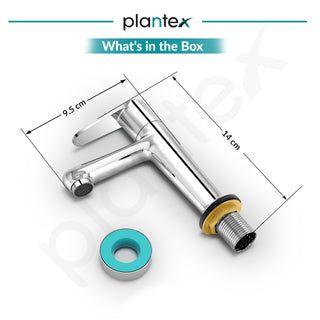 Plantex Pure Brass Pillar Cock Tap for Wash Basin with Teflon Tape/Single Lever Basin Tap/Tabletop Wash Basin Tap/Basin Tap/Faucet for Wash Basin (Dol-2301, Chrome)