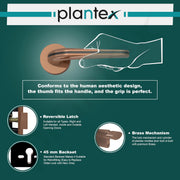 Plantex Heavy Duty Door Lock - Main Door Lock Set with 3 Keys/Mortise Door Lock for Home/Office/Hotel (7077 - PVD Choco & Satin Black Matt)