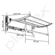Plantex Stainless Steel Foldable Towel Rack for Bathroom/Towel Holder in Bathroom/Towel Stand with Hooks/Towel Rod/Bathroom Accessories - Pack of 5 (18 Inch,Chrome)