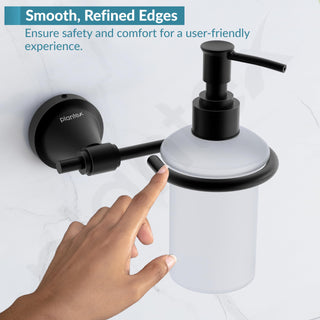Plantex 304 Grade Stainless Steel Handwash Holder for Wash Basin Liquid Soap Dispenser/Bathroom Accessories - Niko (Black)