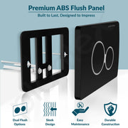 Plantex Flush -Plate/Push Plate for Toilet/Mechanical Dual-Flush Plate/Water Saving Technology - Pack of 1 (4511, Black)