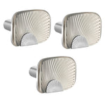 Plantex Knobs for Drawers/Drawer Knobs/Rectangle Knob for Cabinets/Pull-Push Knob for Kitchen/Bedroom/Drawer - Pack of 3 (Satin Steel & Chrome)