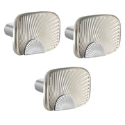 Plantex Knobs for Drawers/Drawer Knobs/Rectangle Knob for Cabinets/Pull-Push Knob for Kitchen/Bedroom/Drawer - Pack of 3 (Satin Steel & Chrome)
