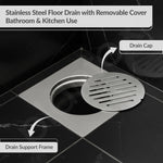 Plantex 304 Grade Stainless Steel Bathroom Drain Cover/Floor Drain Jali for Bathroom/Drainage Cover (6x6 inches) - (AXIO, Chrome)