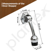 Plantex Door Stopper for Main Door/5-Inch Stopper with Rubber Grip/Stoppers for Wooden Door/Stops for Door â€“ Pack of 2 (Chrome)