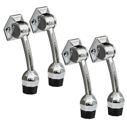 Plantex Door Stopper for Main Door/5-Inch Stopper with Rubber Grip/Stoppers for Wooden Door/Stops for Door â€“ Pack of 4 (Chrome)
