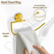 Plantex 304 Grade Stainless Steel Towel Ring/Hand Towel Holder/Towel Hanger for Bathroom/Napkin Holder for Wash Basin/Bathroom Accessories - Oreo (Gold)