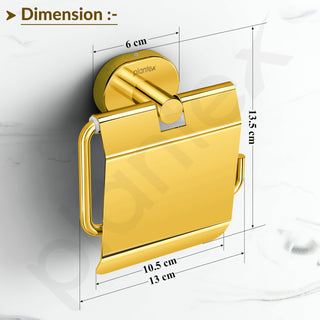 Plantex J4 Stainless Steel Toilet Paper Holder for Bathroom/Tissue Holder for Washroom/Toilet roll Holder for Wall Mounted/Bathroom Accessories (PVD Gold Finish) Onix