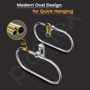 Plantex Towel Ring for Bathroom/Pure Brass Towel Holder/Towel Stand/Hanger/Bathroom Accessories - Pack of 1 (APS-GIA-05, Chrome)