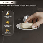 Plantex Soap Holder for Bathroom/Pure Brass Single Soap Dish/soap Stand/Soap Bar/Soap Case/Bathroom Accessories - Pack of 1 (APS-EFL-06, Chrome)