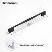 Plantex Cabinet Handle/224mm Handle for Wardrobe/Kitchen Handle/Pull-Push Handle for Home/Office - Pack of 1 (Black)