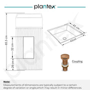 Plantex Acrylic Resin & Quartz Pedestal Basin for Bathroom/One Piece Pedestal Free Standing Square Wash Basin for living Room/Hotel (Blue & White)