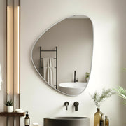 Plantex Glass Frameless Mirror for Wall/Triangle Mirror with Beveled Smooth Edges for Bathroom/Dressing Room/Living Room/Bedroom/Entryway - (24x18 Inch)