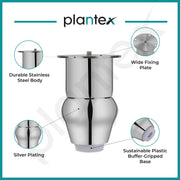 plantex 4 Inch Sofa Legs for Bed Furniture/Sofa Legs for Table/Sofa Support Legs with Rubber Grip (Chrome, 6 Pcs)
