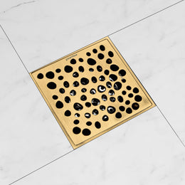 Plantex Solid Brass Floor Drainer for Bathroom/Shower Drain with Cockroach Trap Jali/Floor Trap/Jali for Bathroom/Kitchen - (Brass Antique, 5 x 5 Inch)