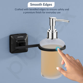Plantex 304 Grade Stainless Steel Liquid Soap Dispenser/Shampoo Dispenser/Hand Wash Dispenser/Bathroom Accessories - Squaro (Black)
