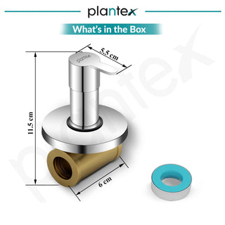 Plantex Angular Concealed Stop Cock/Pure Brass Concealed Stop Valve Tap for Bathroom with Teflon Tape & Brass Adjustable Wall Flange - (FLO-806, Chrome)