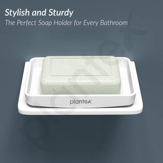 Plantex 5mm Acrylic Soap Dish for Bathroom/Wall Mounted Soap Holder/Soap Stand/Bathroom Accessories - (White)