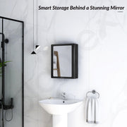 Plantex Bathroom Cabinet with Mirror/ABS Bathroom Storage Organiser/Multipurpose Shelf/Wall Mount Mirror Cabinet for Wash Basin (14x18 Inch, Black)