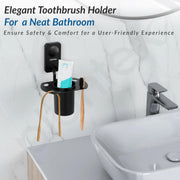 Plantex Stainless Steel Toothbrush Holder/Tumbler Holder Stand/Wall Mounted Toothbrush Stand for Bathroom Accessories - Pack of 1 (Black, 576)