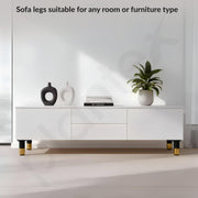 Plantex 4 Inch Sofa Leg for Bed Furniture/Aluminium Sofa Leg for Table/Support Legs/Furniture Leg - Pair of 2 (4 Piece) (DTS-77, Black & Gold)