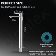 Plantex Pure Brass Tap for Wash Basin with Water Saving Nozzle/High Neck Pillar Cocke for Basin/Sink Tap for Wash Basin with Teflon Tape-7 Year Warranty (ORN-204-Chrome)
