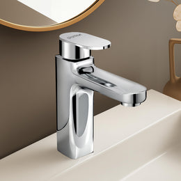 Plantex Single Lever Basin Mixer with Brass Spindle/Hot and Cold Water Mixer for Kitchen and Bathroom (Chrome)