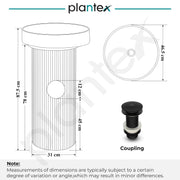 Plantex Acrylic Resin & Quartz Pedestal Basin for Bathroom/One Piece Pedestal Free Standing Round Wash Basin for living Room/Hotel (Black & Gold)
