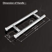 Plantex Stainless Steel Main Door Handle/Wooden Door Handle/Wooden Door Accessories/12 Inch Pull-Push Handles Set of 1 (2 Piece, Chrome)