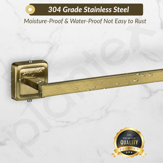 Plantex 304 Grade Stainless Steel Bathroom Towel Hanger/Single Towel Rod/Towel Holder for Wash Basin/Bathroom Accessories - Decan (Brass Antique)