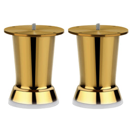 Plantex Heavy Duty Round 4 inch Spare Sofa Legs for Bed Furniture/Sofa Legs for Furniture Fitting/Table Legs/Sofa Leg Set of 2 pcs (Gold)