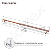 Plantex Stainless Steel & Aluminium Cabinet Handle/450mm Wardrobe Handle for Home/Cupboard Door Pull-Push Handles for Office - Pack of 1 (Rose Gold)