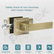 Plantex New Age Bathroom Door Locks/Key-Less Door Lock Set for Bedroom/Balcony/Office/Storeroom - Reversible Design (Brass Antique Finish, 30mm to 50mm Door Range)