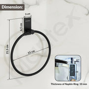 Plantex Self-Adhesive Towel Holder in Bathroom/Stainless Steel Towel Ring for Wash Basin/Round Towel Hanger for Wall- Pack of 1 (APS - 5000, Black)