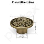 Plantex Knobs for Drawer/Round Drawer Knobs/Knobs for Cabinets/Pull-Push Knobs for Kitchen/Bedroom Drawer - Pack of 4 (DTK-301, Brass Antique)