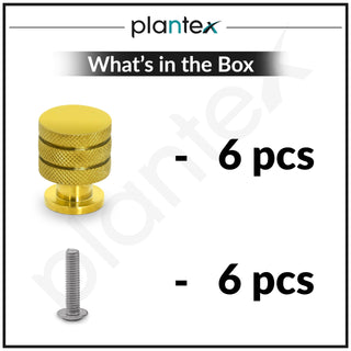 Plantex Knobs for Drawer/Drawer Knobs/Cabinet Knobs/Drawer knobs Handle/Pull-Push Knobs for Home/Office Drawers - Pack of 6 (Gold)
