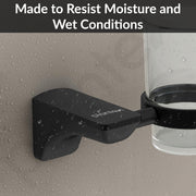 Plantex Aluminum Space Aluminium Tumbler Holder/Toothbrush Holder For Bathroom/Stand For Bathroom Accessories (Black)