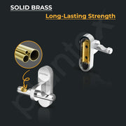Plantex Robe Hook for Bathroom/Pure Brass Clothes Hanging Hook/Hook for Wall/Bathroom Accessories - Pack of 1 (APS-GIA-04, Chrome)