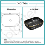 Plantex Table Top Wash Basin For Bathroom/Designer Ceramic Basin/Countertop Vessel Sink Basin - Indo-European Collection (18 x 13 x 5 Inch)