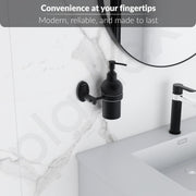Plantex Liquid Soap Dispenser for Bathroom/304 Grade Stainless Steel Wall Mount handwash Dispenser/Shampoo Dispenser/Bathroom Accessories - Oreva (Black)