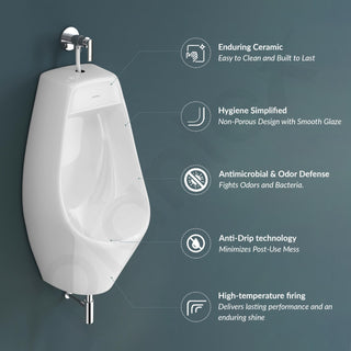Plantex Ceramic Urinal Toilet for Men/Premium Wall Mount Large Urinal Pot for Gents/Male/Boy/Toilet for Washroom - (Unique, White)
