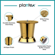Plantex Heavy Duty Stainless Steel 3 inch Sofa Leg/Bed Furniture Leg Pair for Home Furnitures/Furniture Sofa Legs for Table/Sofa Support Legs/Sofa Furniture Leg (Golden) Set of 10 Pcs
