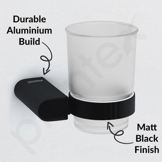 Plantex Tumbler Holder for Bathroom/Aluminium Toothbrush Holder/Bathroom Accessories - Pack of 1 (Black)